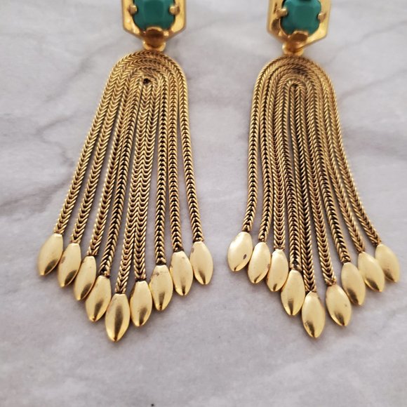 💙 Stella and Dot Odeon Antiqued Chandler Convertible Stud Drop Dangle Earrings - Picture 3 of 10